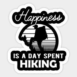 Hiker - Happiness is a day spent hiking Sticker
